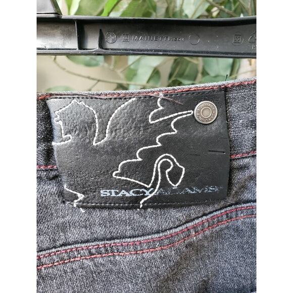 Stacy Adams Jeans Men's 38 Black Denim Embroidered Pockets Slim Fit Straight Leg - Picture 5 of 15